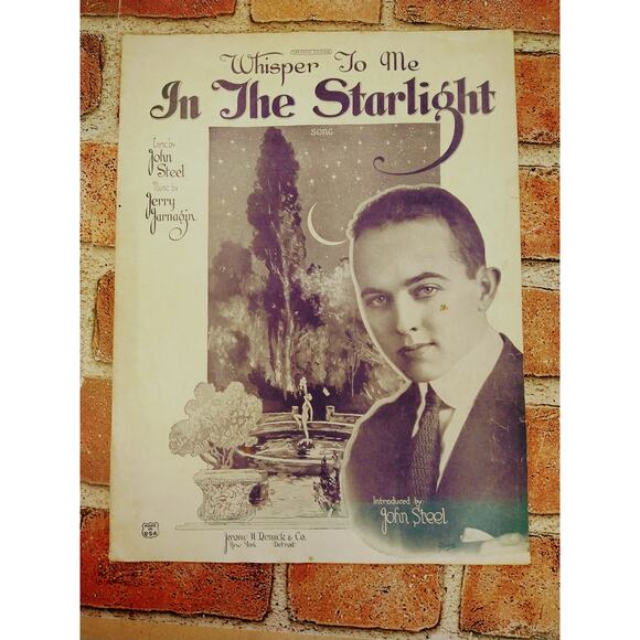 Vtg 1922 - Whisper to Me In the Starlight -‎ John Steel - Sheet Music - Antique - Picture 1 of 10